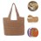 Women Straw Shoulder Bag Bucket Tote