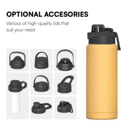 22oz/25oz/32oz Stainless Steel Vacuum Insulated Bottle with Multiple Lid Options / Brew Flask