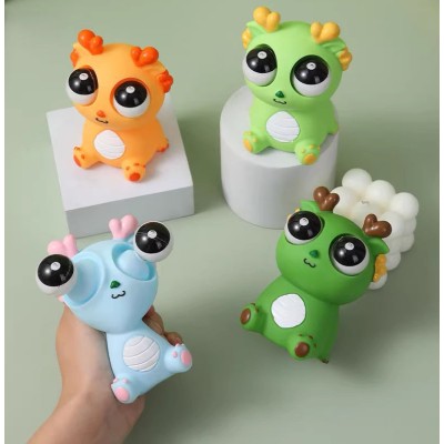 Funny Dragon Pinch Toy Novelty Eyeball Popping Squeeze Bouncing 3D Toys