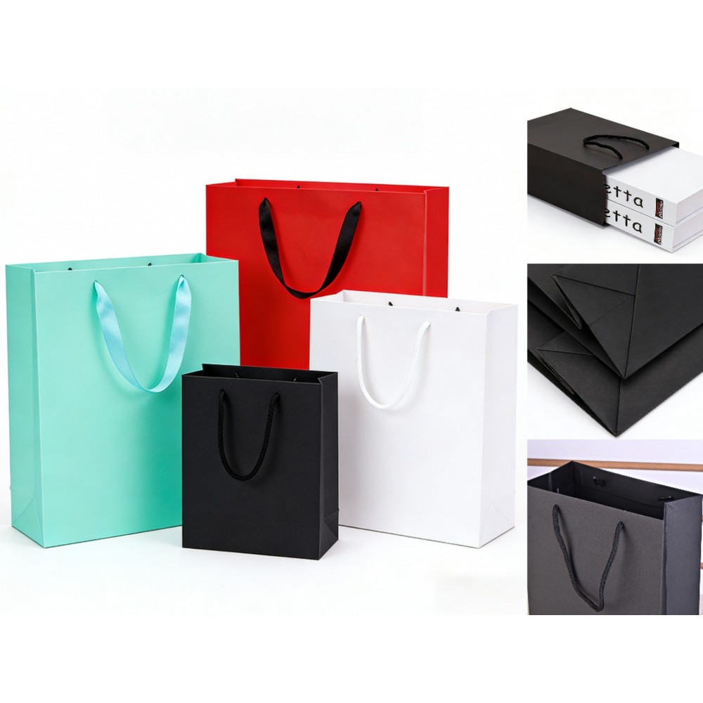 Custom Printed White Cardstock Gift Bags